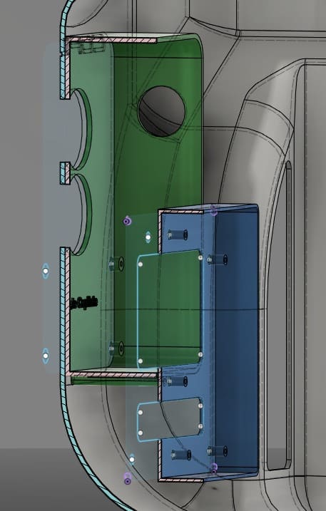 Modèle CAO d'une pièce d'exosquelette complexe, preuve de l'expertise de PSL3D