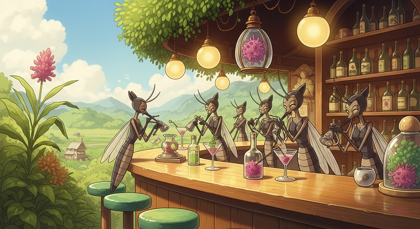 Illustration de moustiques transmettant des virus
